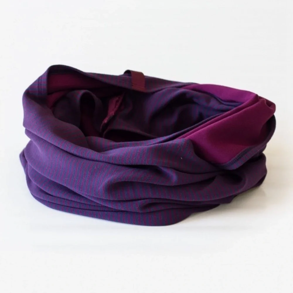 Lululemon Vinyasa Scarf Rulu Hyper Stripe Plum Purple Reversible Snap Wrap